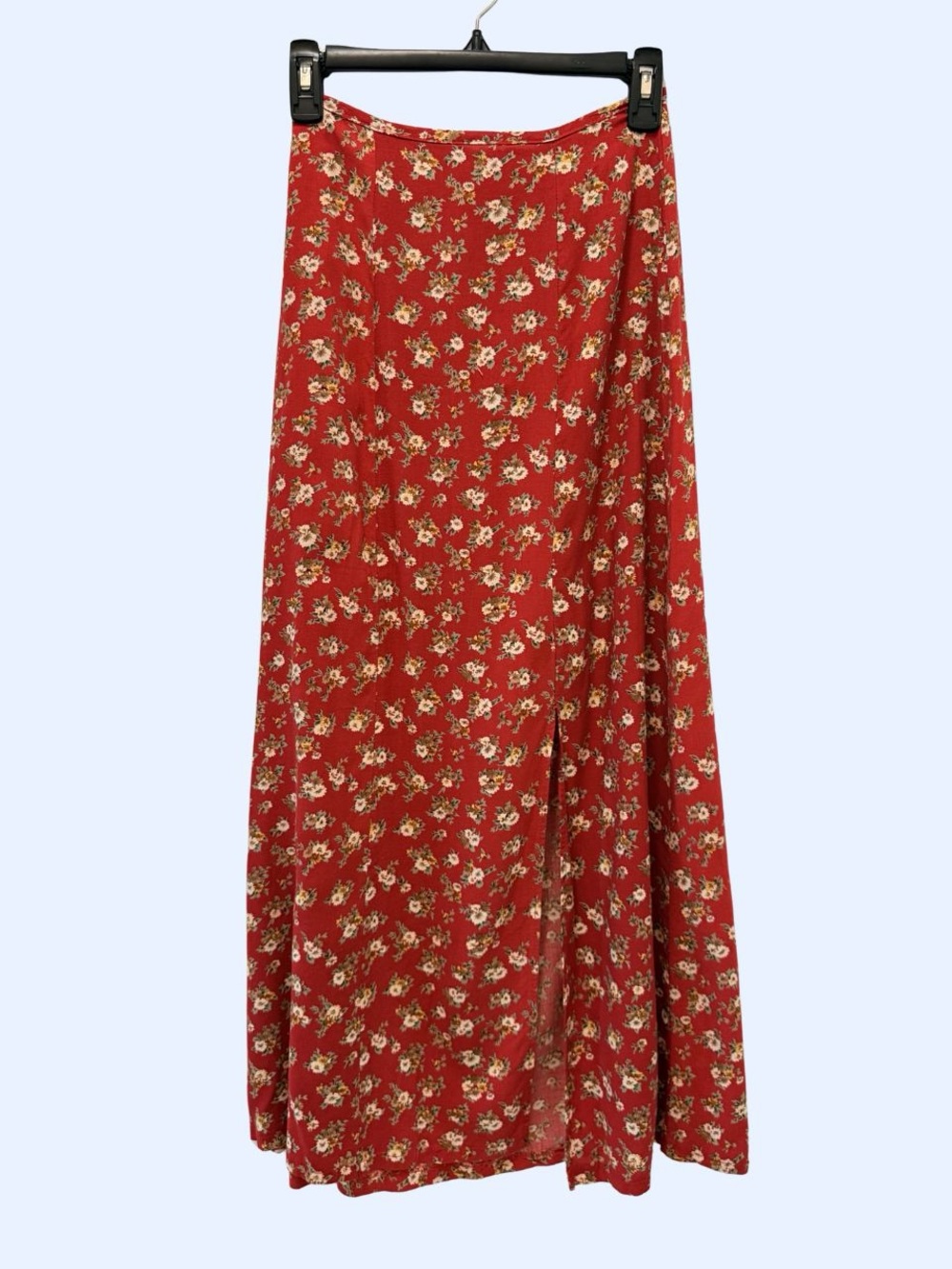 Red Floral Maxi Skirt - Lightweight A-Line Women’s Skirt